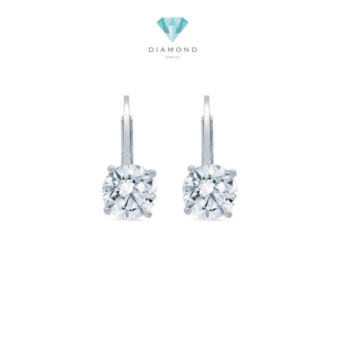 Anting emas 18K asli kristal tauge Diamond Jewelry