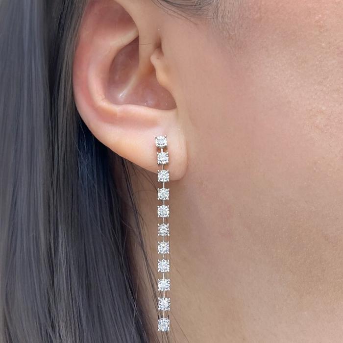 Anting Berlian Panjang 18K / Diamond Jewelry