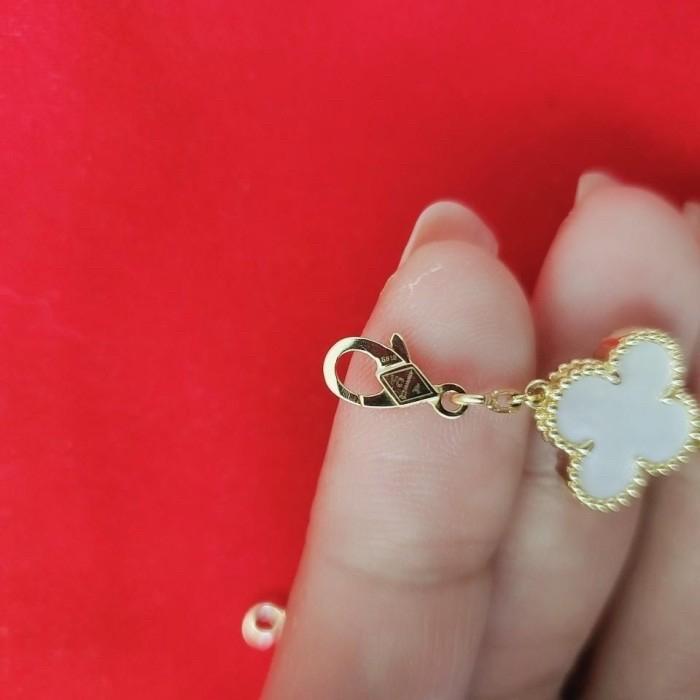 VCA mop 18K Rose Gold Ring vintage/magic clover Diamond Jewelry