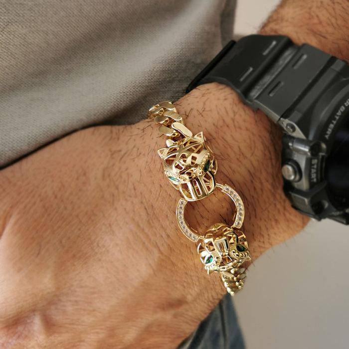 Duo panther bracelet 18k gold Diamond -Diamond Jewelry