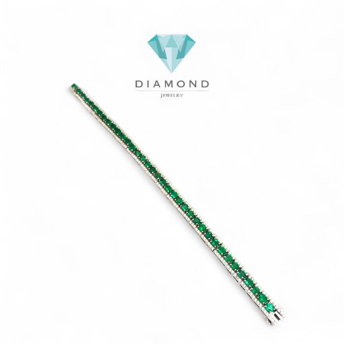 Diamond Emerald Bracelet tennis -gelang berlian tennis jamrud emerald keliling 18K