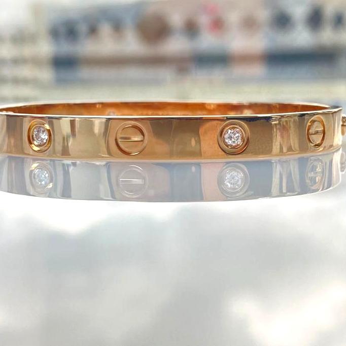 CRT love diamond bracelet hollow 18 krt Rose,yellow,white gold