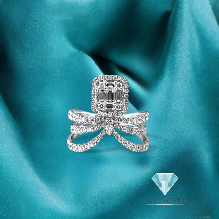 Baguette Crown Ring 18K Diamond Jewelry