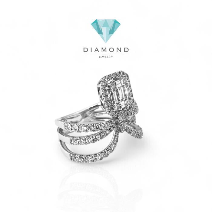 Baguette Crown Ring 18K Diamond Jewelry