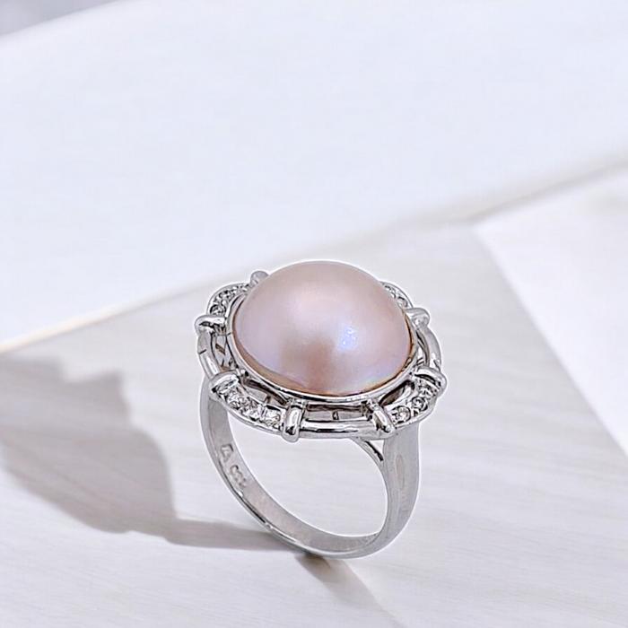 Pearl Diamond Ring 18K / Diamond Jewelry