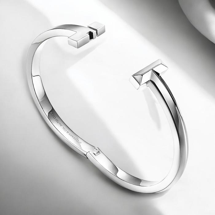 T bangle 18k gold/gelang T bracelet 18k-Diamond Jewelry tif
