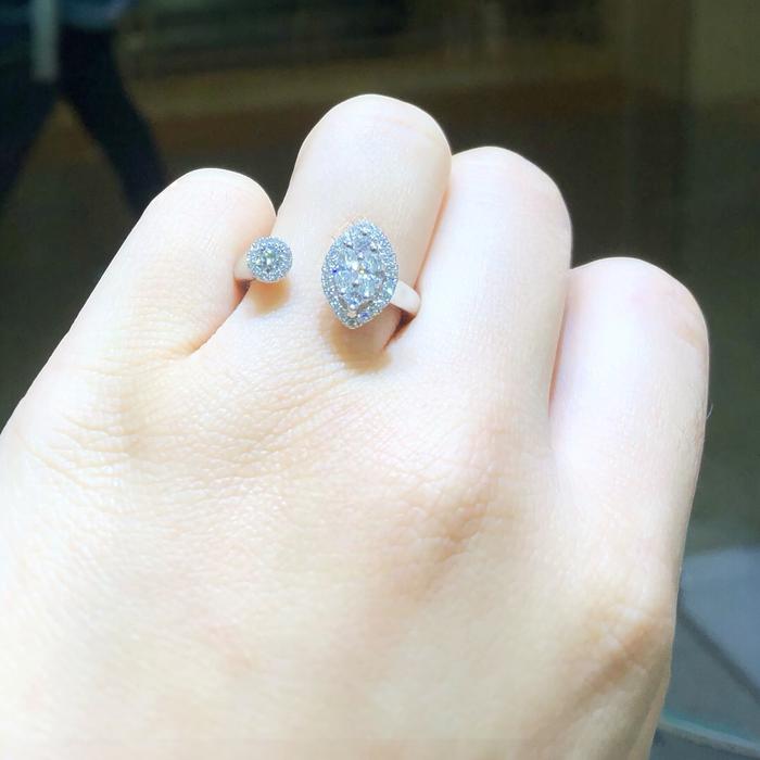 Cincin Diamond Duo marqui oval/ Diamond ring duo oval marqui 18k
