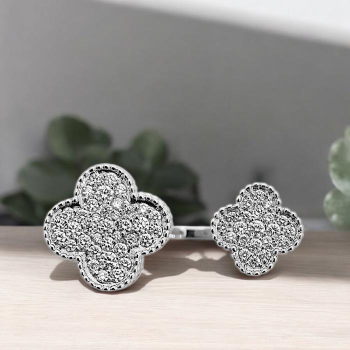 Magic Alhambra duo pave diamond Ring vca / Diamond Jewelry