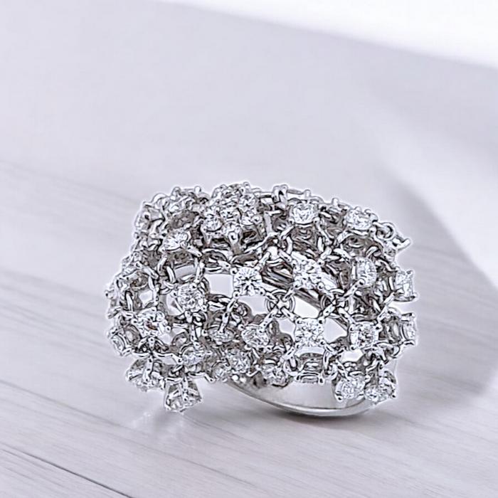 Cincin Berlian Rantai kotak/DIamond square Ring /Diamond Ring 18K / Diamond Jewelry