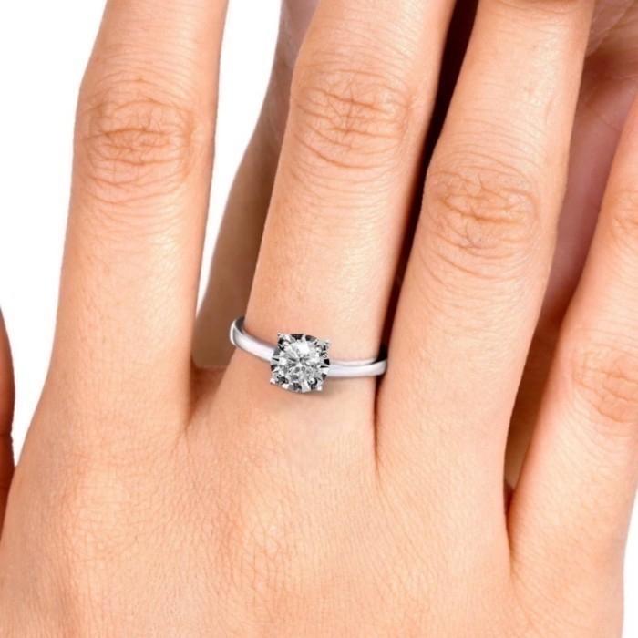 Solitaire diamond ring 18k /cincin berlian satu mata/cincin berlian solitaire/cincin emas putih berlian eropa white gold-Diamond Jewelry