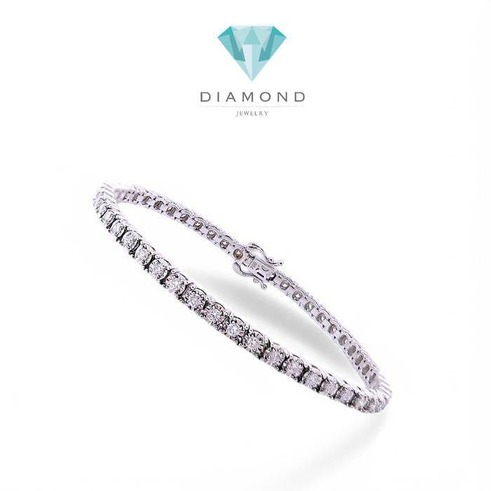 Tennis Diamond square illusion Bracelet 18K / Diamond Jewelry