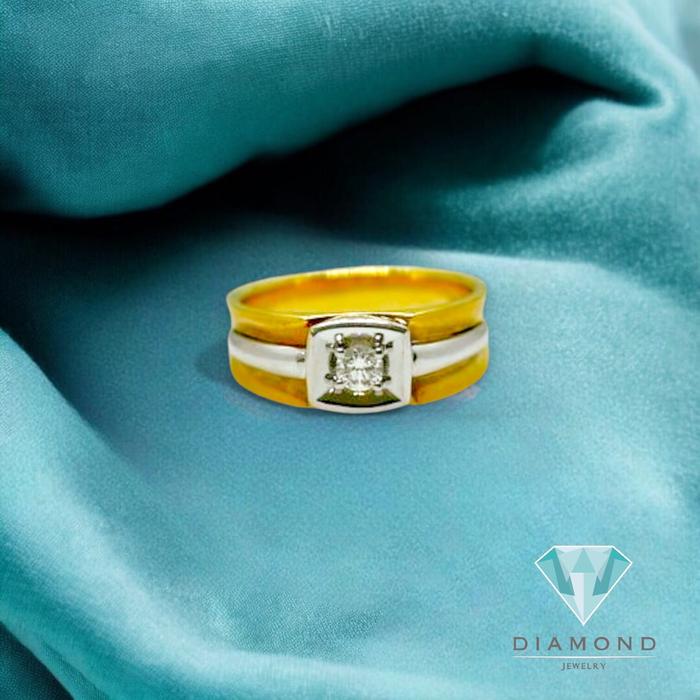 Cincin Laki Berlian Yellow Gold/ solitaire.men diamond ring-Diamond Jewelry