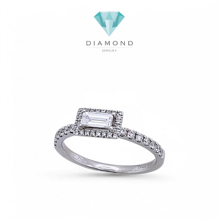 Cincin berlian emerald solitaire 18K/ diamond ring emerald solitaire long/ cincin berlian kotak solitaire- diamond jewelry