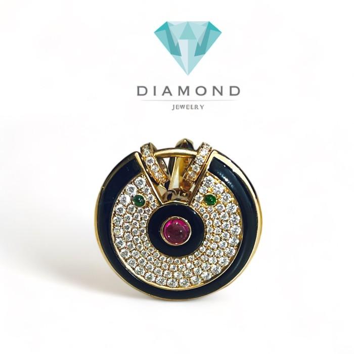 Amulette pendant ring diamond 18k crt -Diamond Jewelry crt