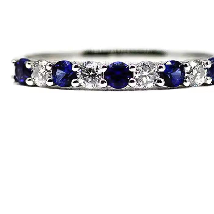 Tennis listring ring diamond sapphire 18k-Diamond Jewelry
