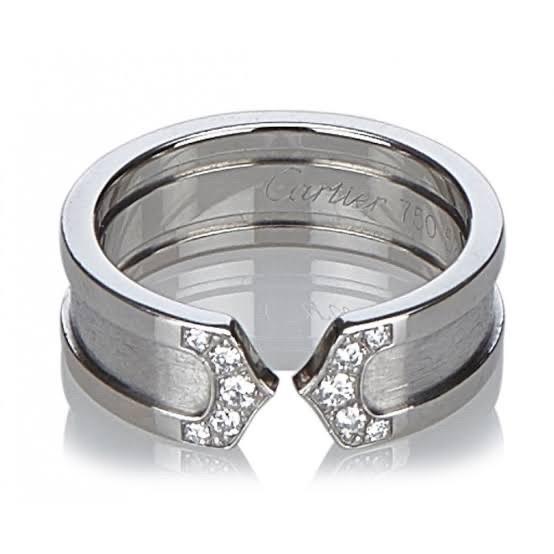 Diamond Ring Double C-Cincin Berlian- 577-Diamond Jewelry-38CBM577LSWP-HT
