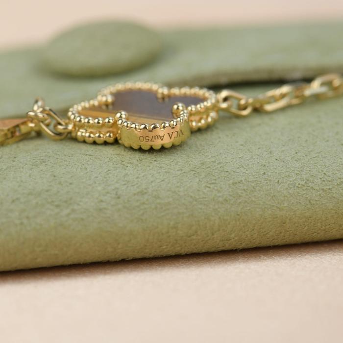 Tiger eye clover bracelet alhambra vintage vc 18k Gold-Diamond Jewelry