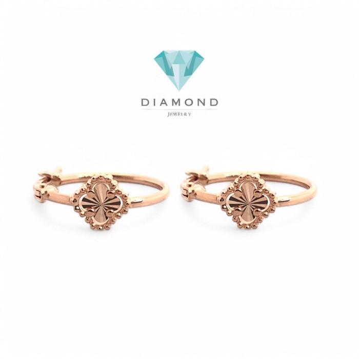 Anting Clover Gantung 750K Diamond Jewelry