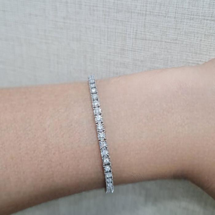 Tennis Diamond square illusion Bracelet 18K / Diamond Jewelry