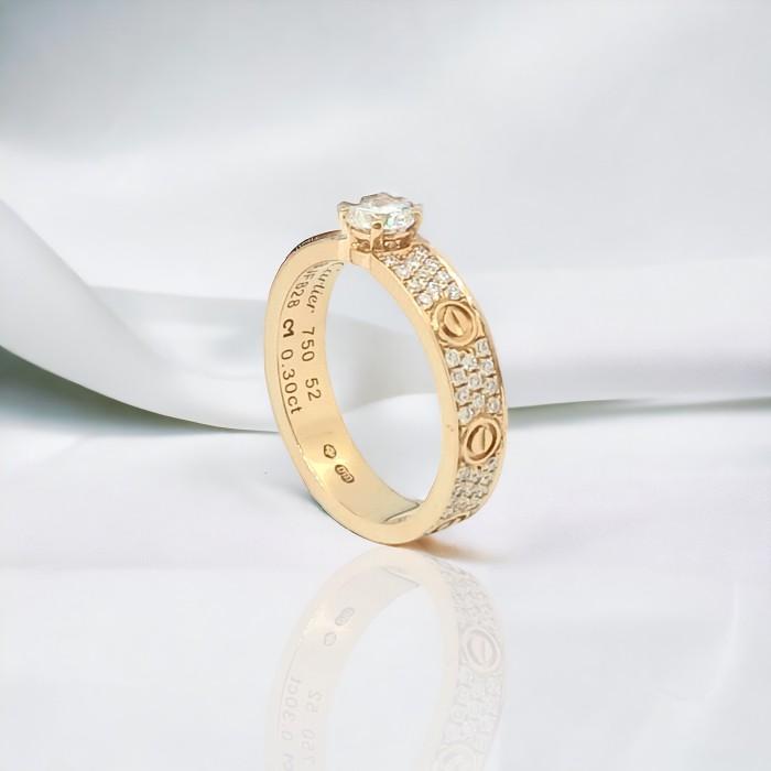 Solitaire love diamond ring 18k crt-Diamond Jewelry