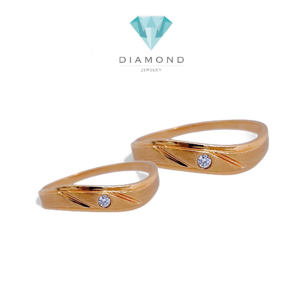 Cincin Kawin Rose Gold 1 Mata 18K/Wedding Ring 18K-Diamond Jewelry 39CBNKH3914WPLS/40CBNKH2850WPLS-HT
