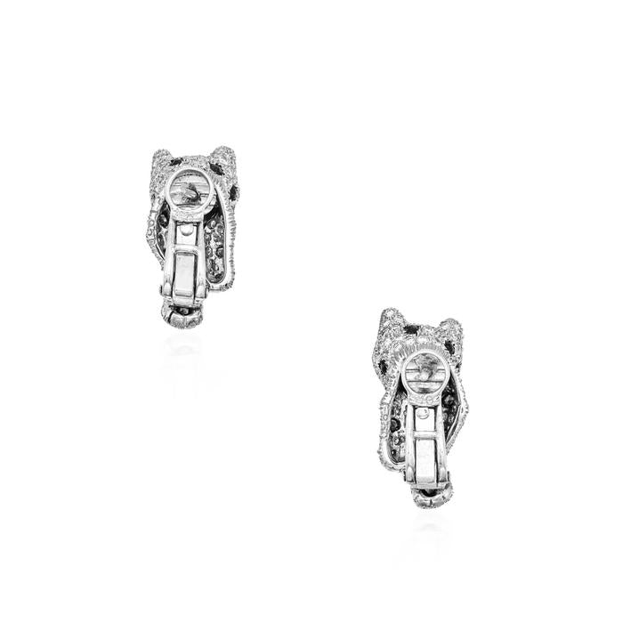 Panthere earring Diamond onyx emerald gold 18K Diamond Jewelry-17ABGT1250WPLS
