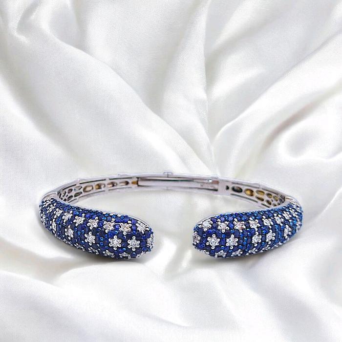 Blue Sapphier Diamond Bracelet 18K / Diamond Jewelry