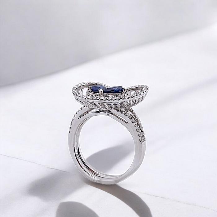 Love Sapphire Diamond Ring 18K / Diamond Jewelry