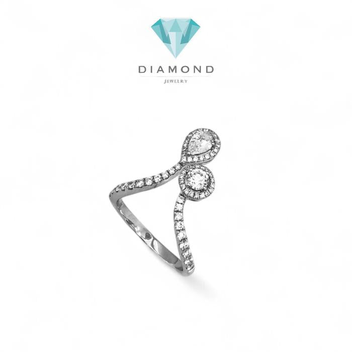 Cincin Berlian duo round oval- cincin beelian oval bulat-Diamond Jewelry