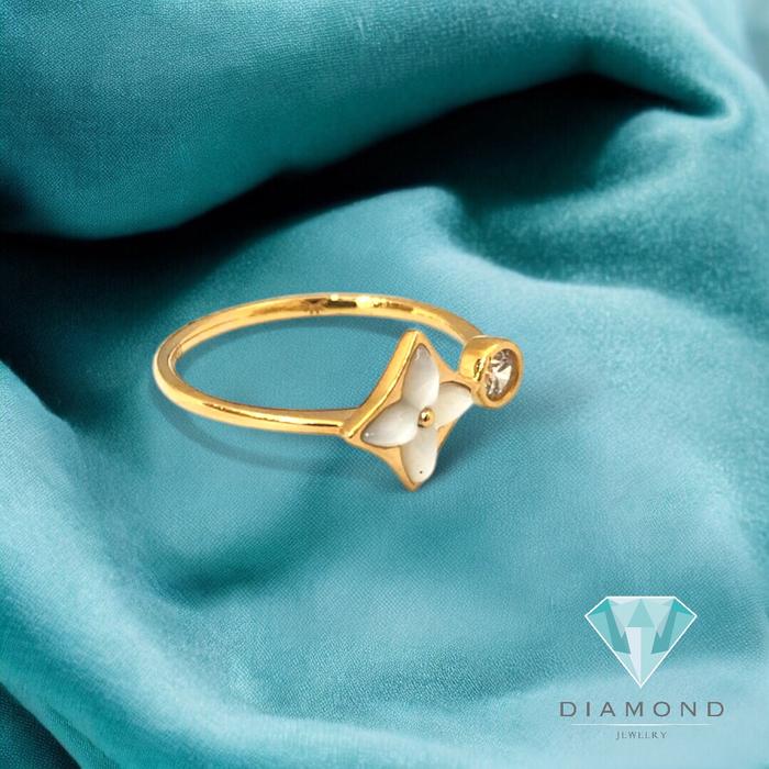 Cincin Emas 16K mutiara pearl Diamond Jewelry