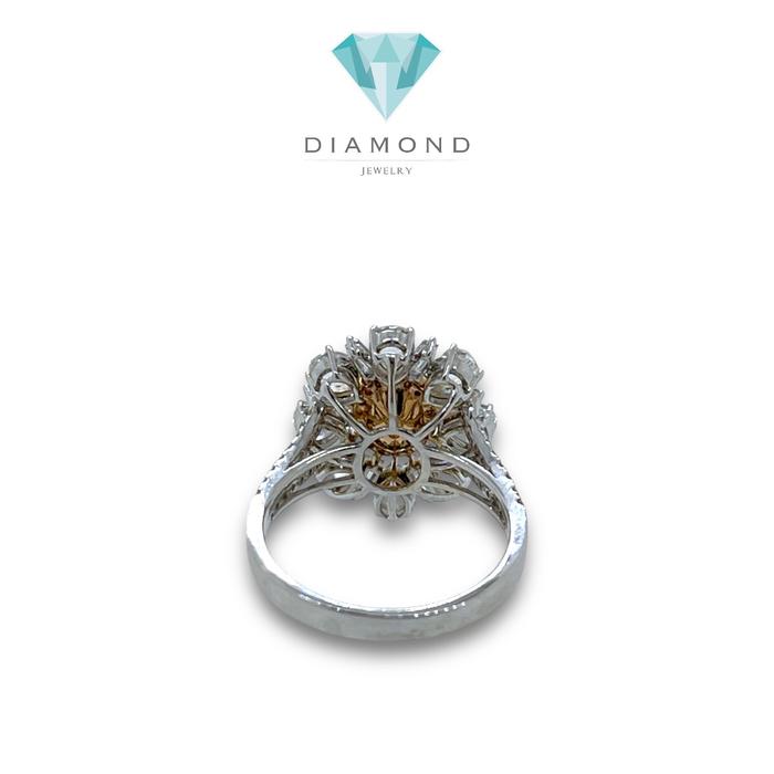 Flower Pink Oval Diamond Ring