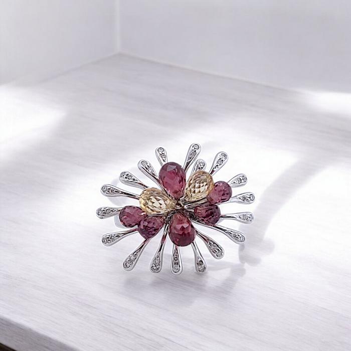 Vintage Rhinestone Diamond Ring 18K / Diamond Jewelry