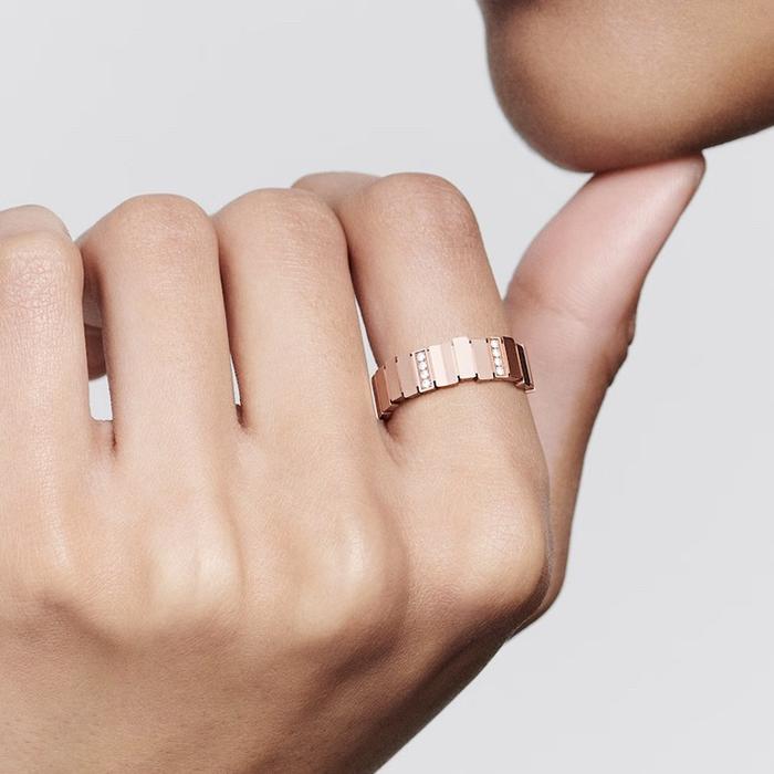 Savoir stripes bamboo diamond ring 18k dr/ cincin berlian dr -Diamond Jewelry