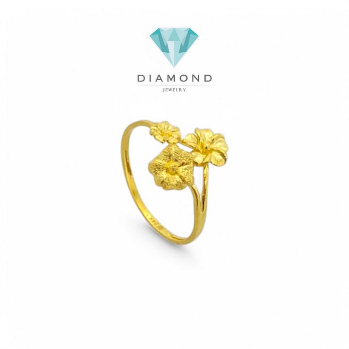 Cincin Mas Model Bunga 24K-Diamond Jewelry