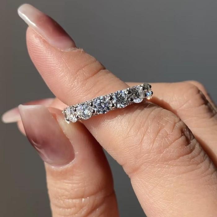Diamond eternity ring Diamond pave full and half -Diamond Jewelry