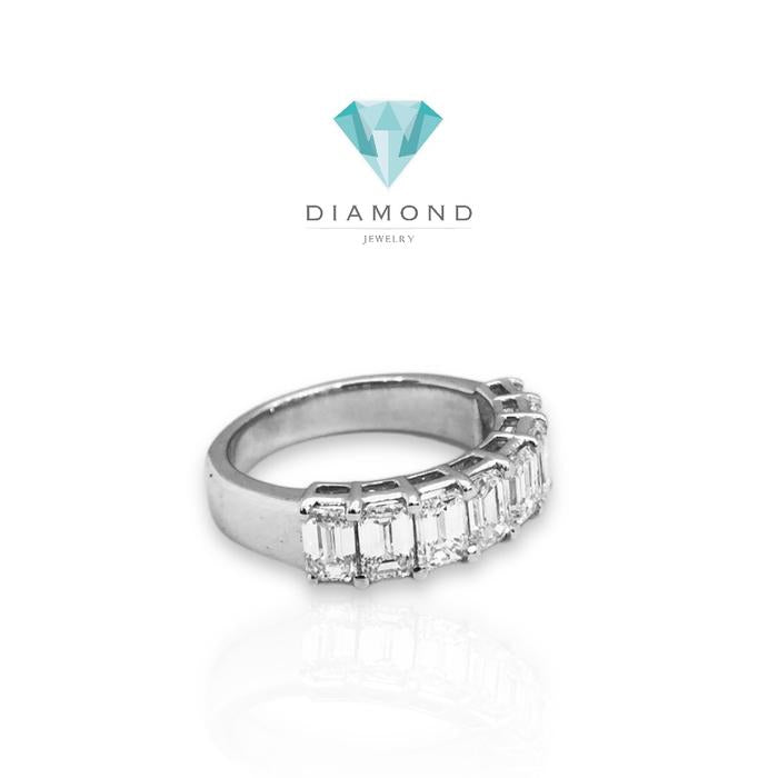 Cincin Berian listring bagguette 18K/ diamond ring tennis listring baguette emerald half pave-Diamond Jewelry
