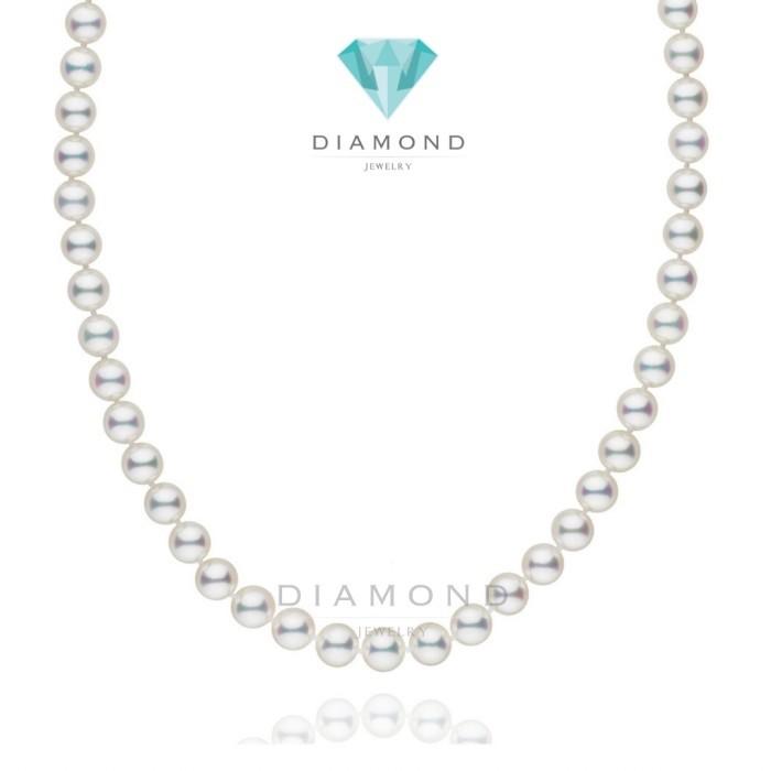 7mm-7.5mm Natural White Akoya Pearl Necklace AAA