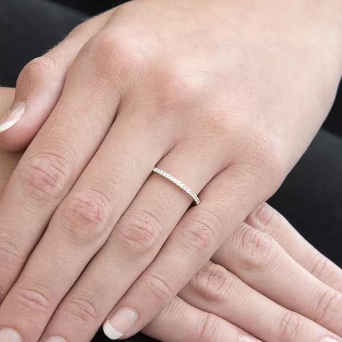 Diamond eternity ring Diamond pave full and half -Diamond Jewelry