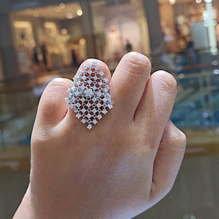 Cincin Berlian Rantai kotak/DIamond square Ring /Diamond Ring 18K / Diamond Jewelry