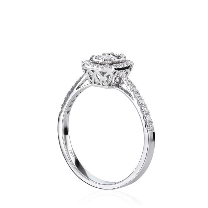 Baguette Lucy diamond ring cincin berlian 18k gold Diamond Jewelry