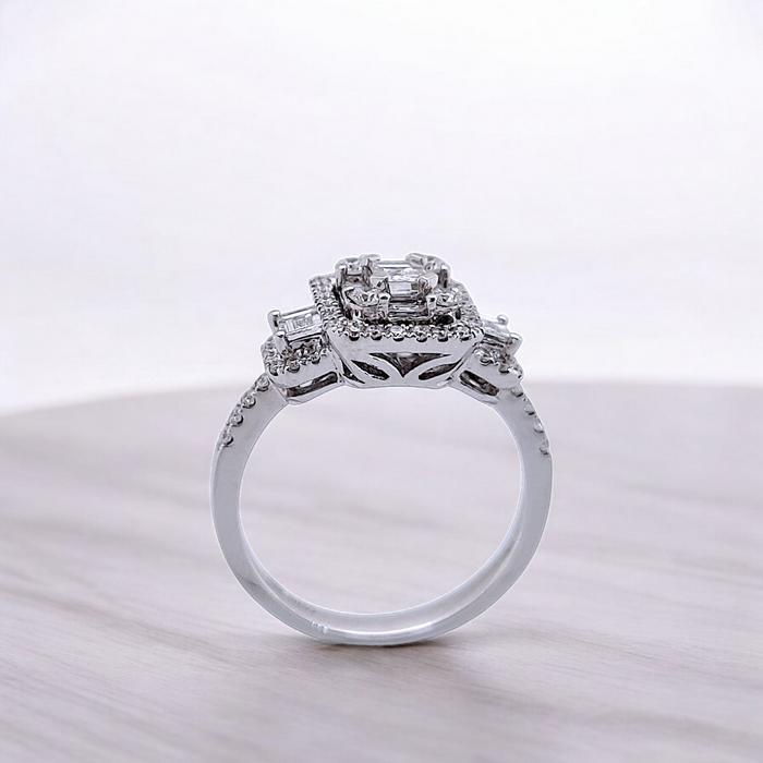Tri Baguette diamond ring/cincin berlian baguette kotak 18k-Diamond jewelry