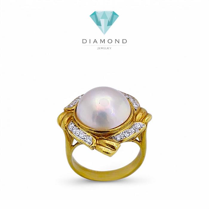 Pearl Diamond Blistar Ring 18K / Diamond Jewelry