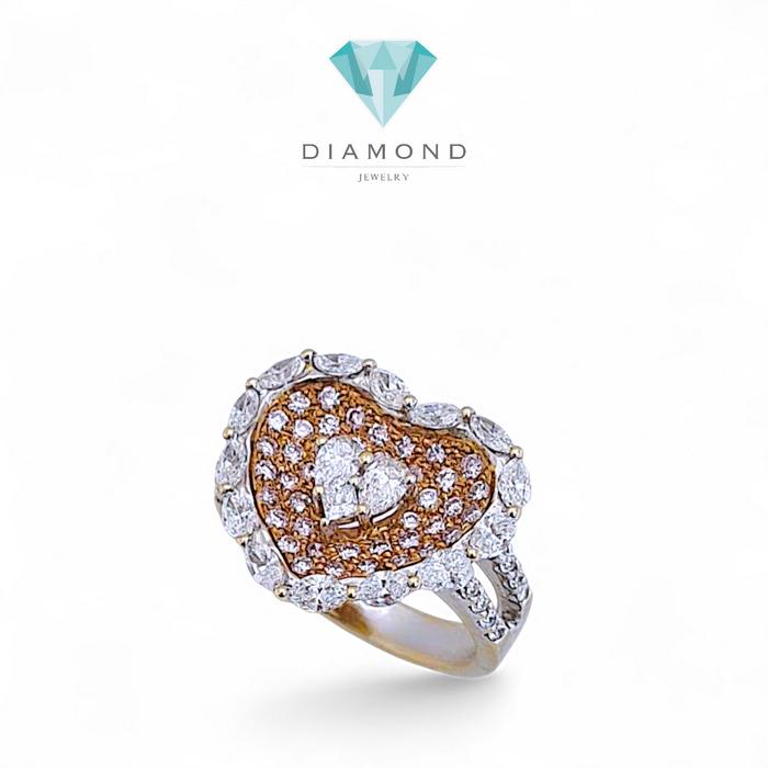 Love Pink Diamond Ring 18K / Diamond Jewelry/Cincin berlian pink heart diamond ring