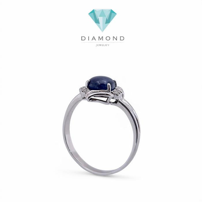 Blue Sapphire Diamond Ring 18K / Diamond Jewelry