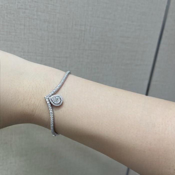 Diamond Clara tear drop bangle 18k-Diamond jewelry