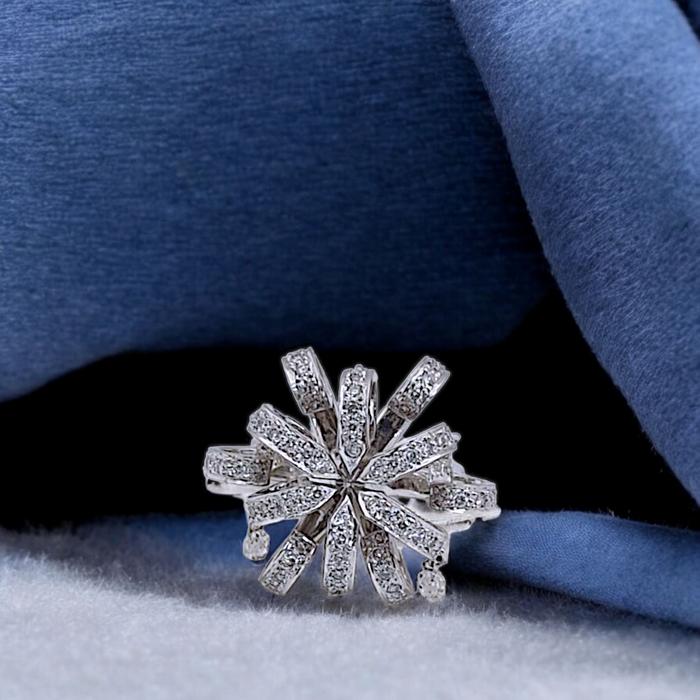 Flower Diamond Ring 18K / Diamond Jewelry