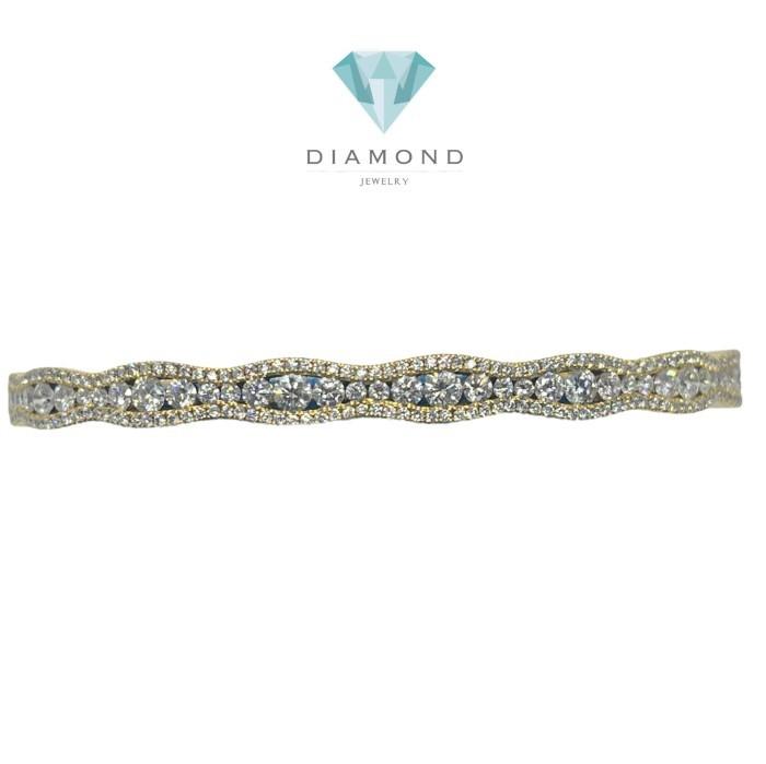 Pave Wave Diamond Bangle 18K Gold Diamond Jewelry