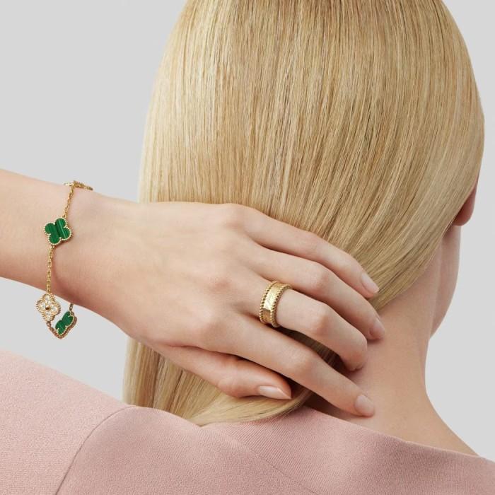 Double perlee signature vc 18k gold-Diamond Jewelry