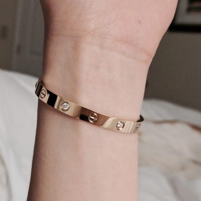 CRT love diamond bracelet hollow 18 krt Rose,yellow,white gold