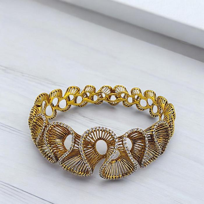Diamond Bracelet Vintage spiral 18K / Diamond Jewelry